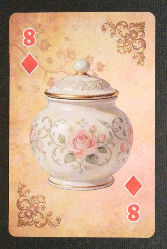 Luxury Rich Style Playing Card Porcelain Jar 8 Diamonds
