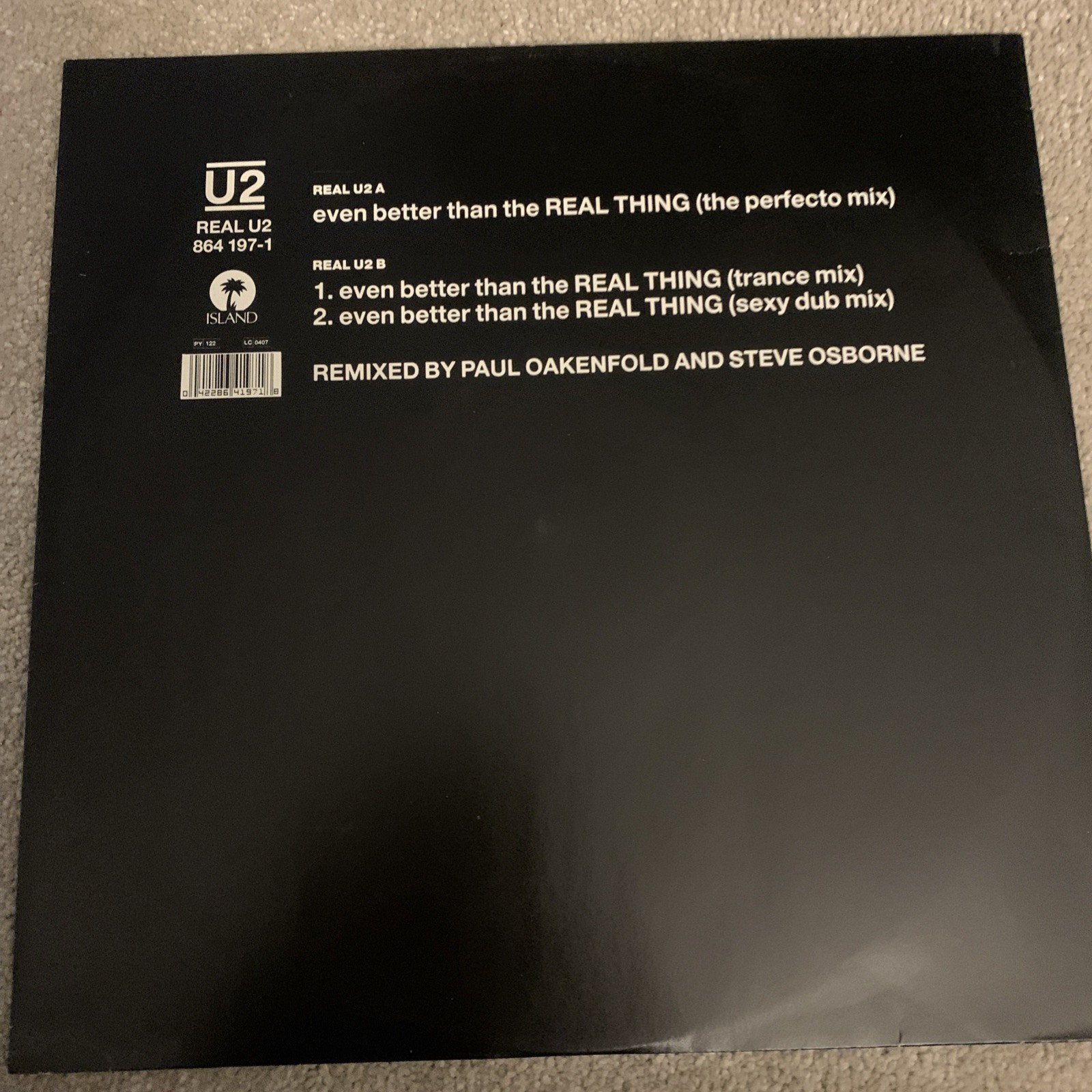 U2 - Even Better Than The Real Thing - Used Vinyl Record 12 - N7420z