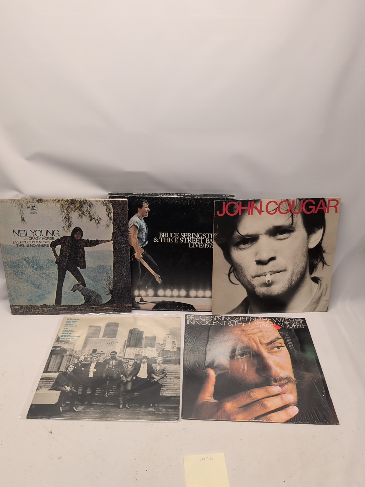 Lot(5) Classic Rock Vinyl Records Albums: Springsteen, John Cougar, Neil Young