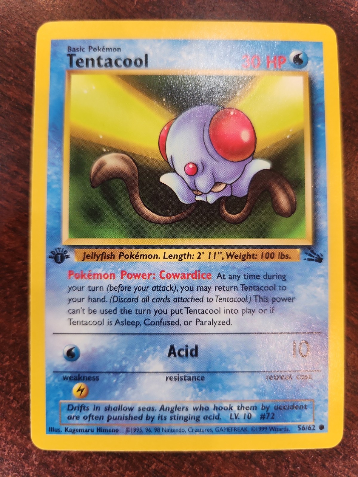 Tentacool 1st Edition Jungle Pokemon Card WOTC NM