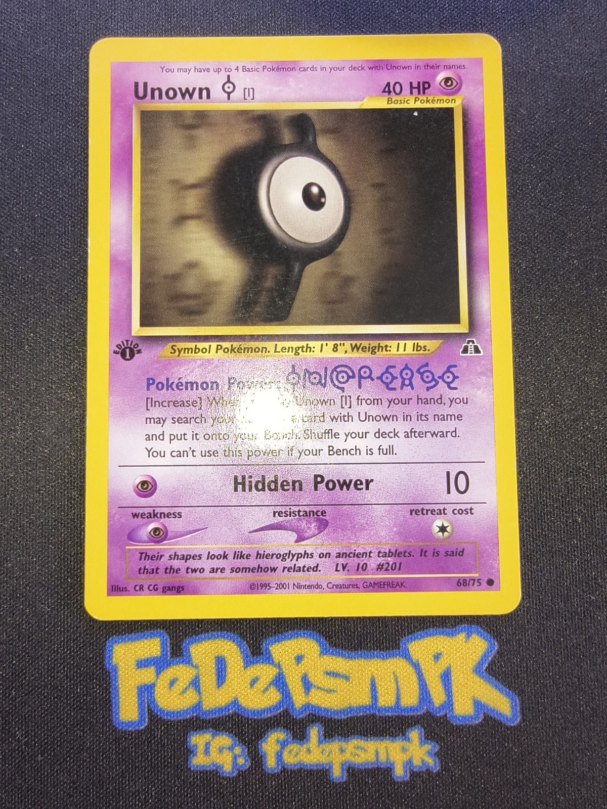  Pokémon - Unown - 68/75 - Set Neo Discovery - eng A18 V