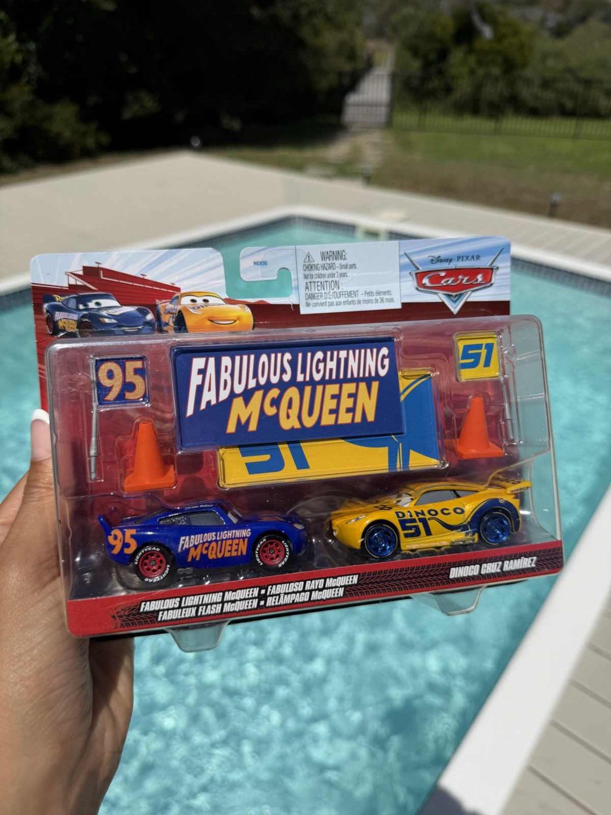 Disney Pixar Cars Favoloso Fulmine Mcqueen & Dinoco Cruz Ramirez Confezione da 2 pezzi