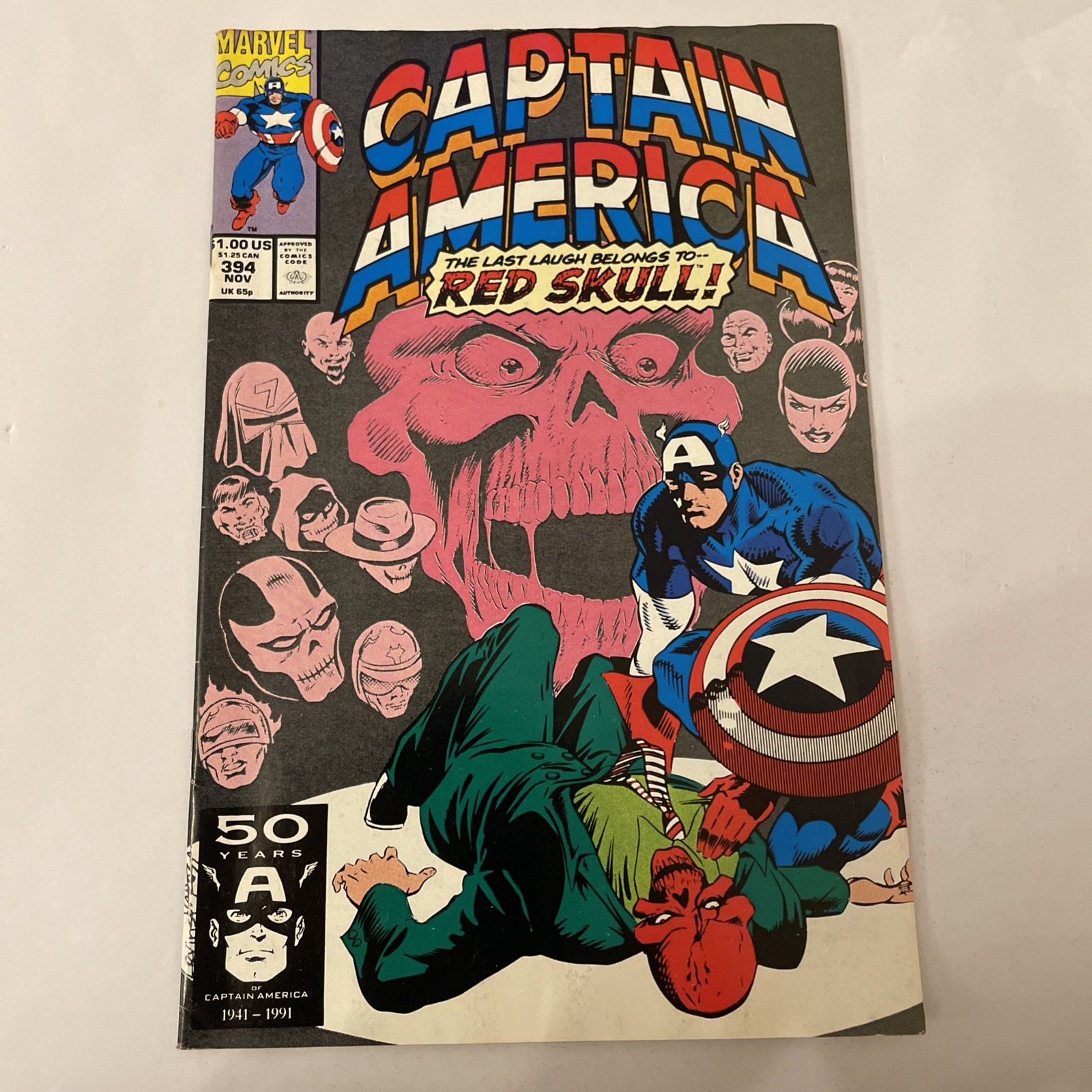 Marvel Captain America #394 (1991) Captain America, Red Skull The Last Laugh