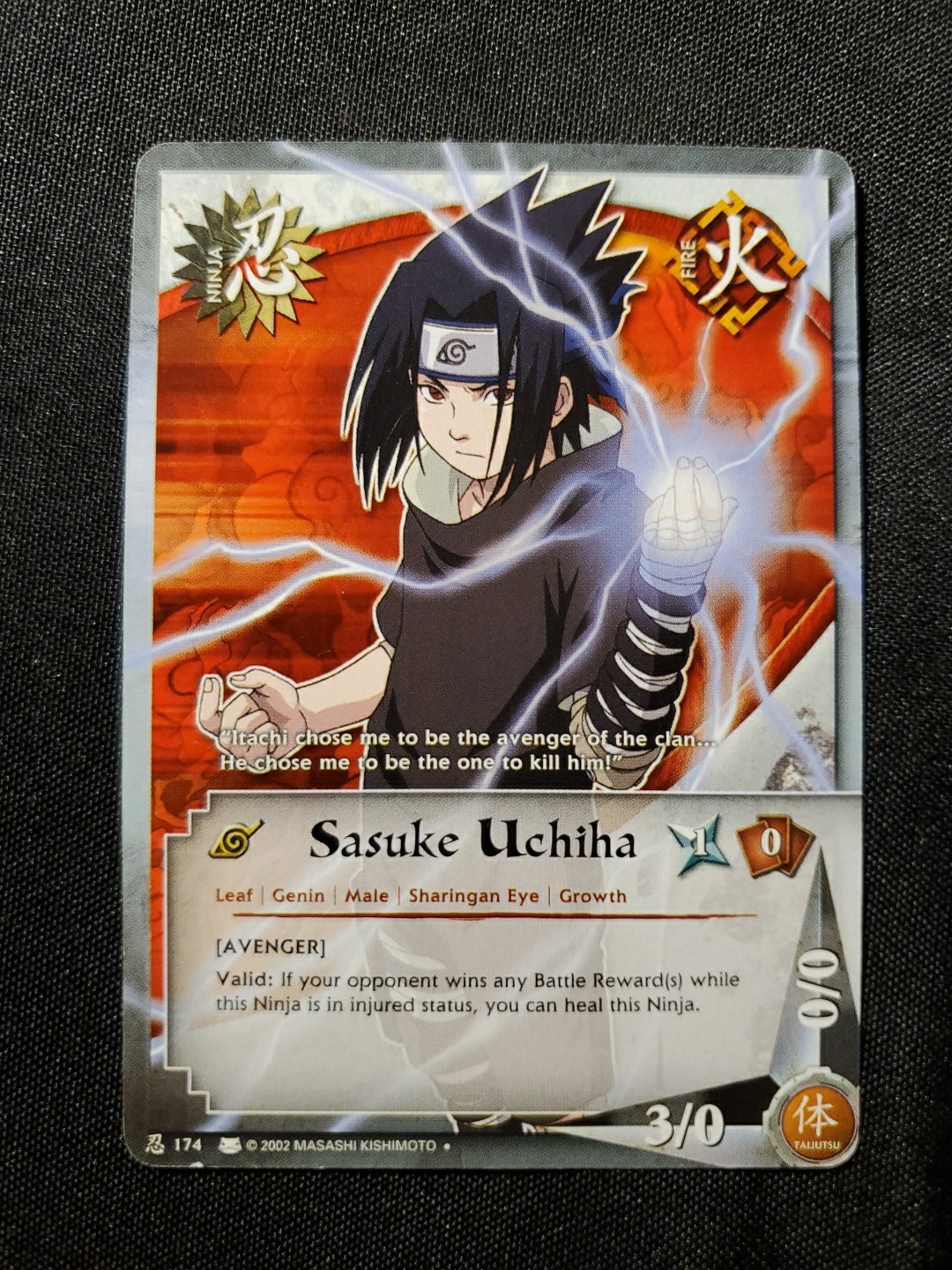 2002 Shonen Jump's #174 Sasuke Uchiha (EX) Naruto CCG See Pics'