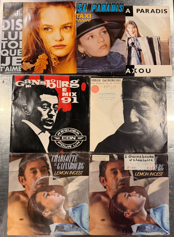 Disque vinyle, 45 tour Vanessa Paradis, Serge Charlotte, Gainsbourg