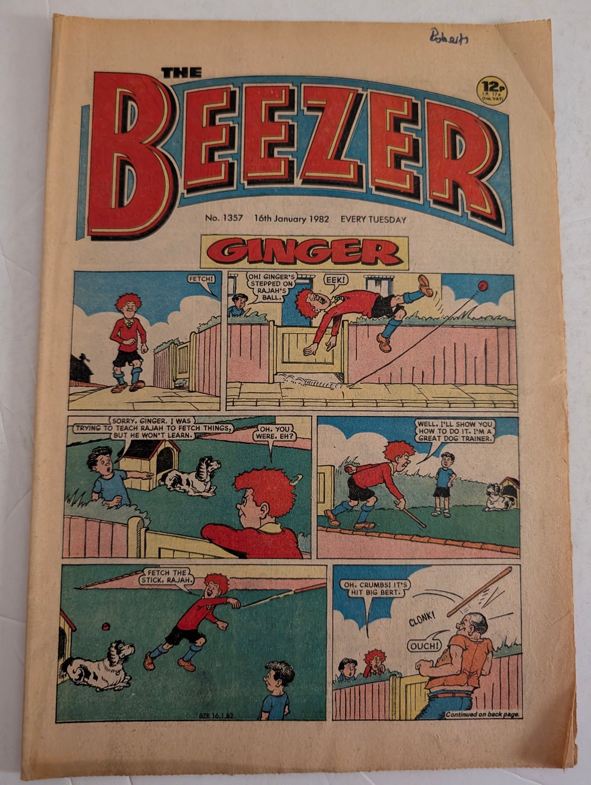 The Beezer Comic No 1357, January 16th 1982.