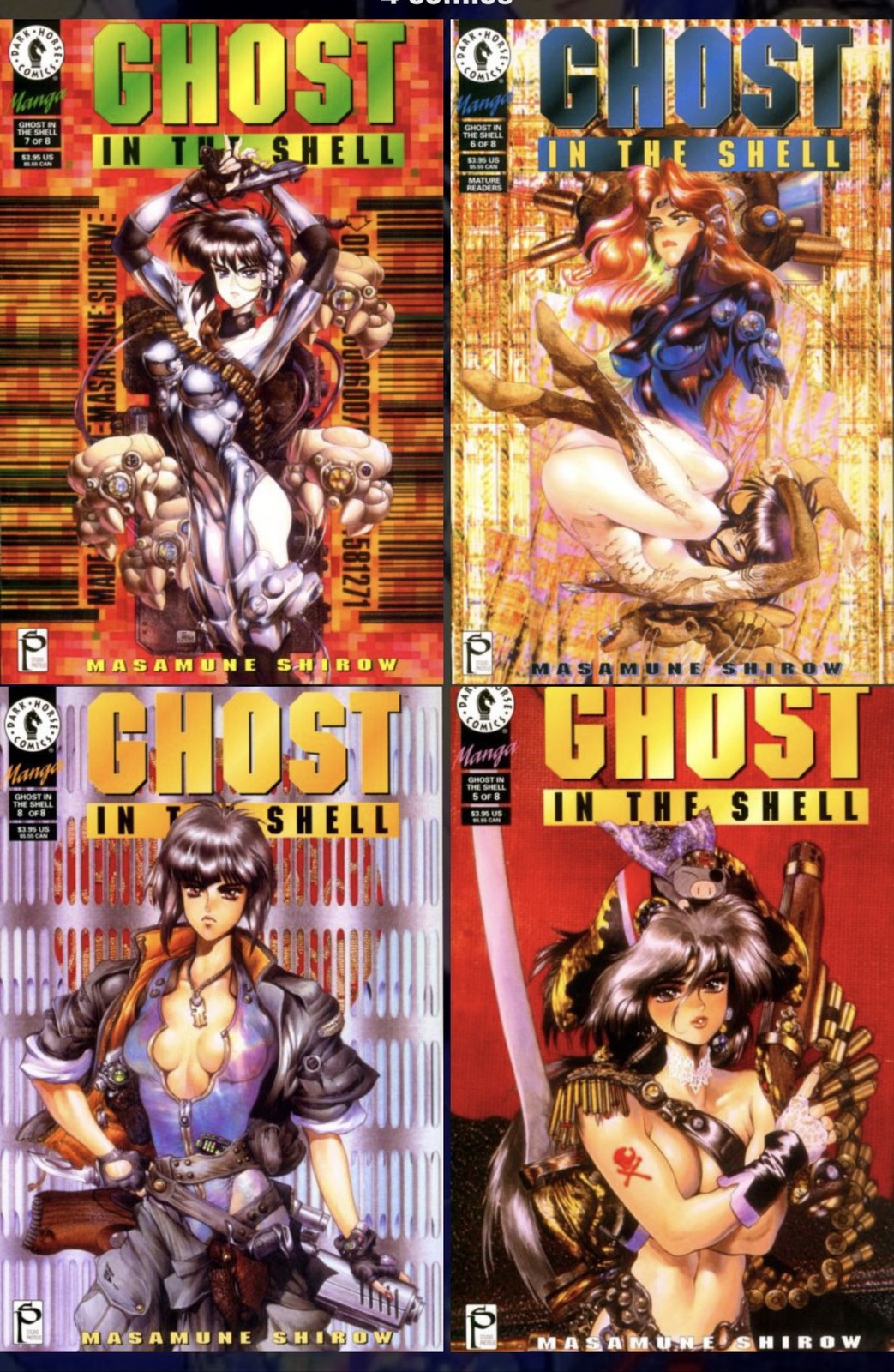 Lotto fumetti Ghost in the Shell #5, #6, #7, #8 Dark Horse Masamune Shirow