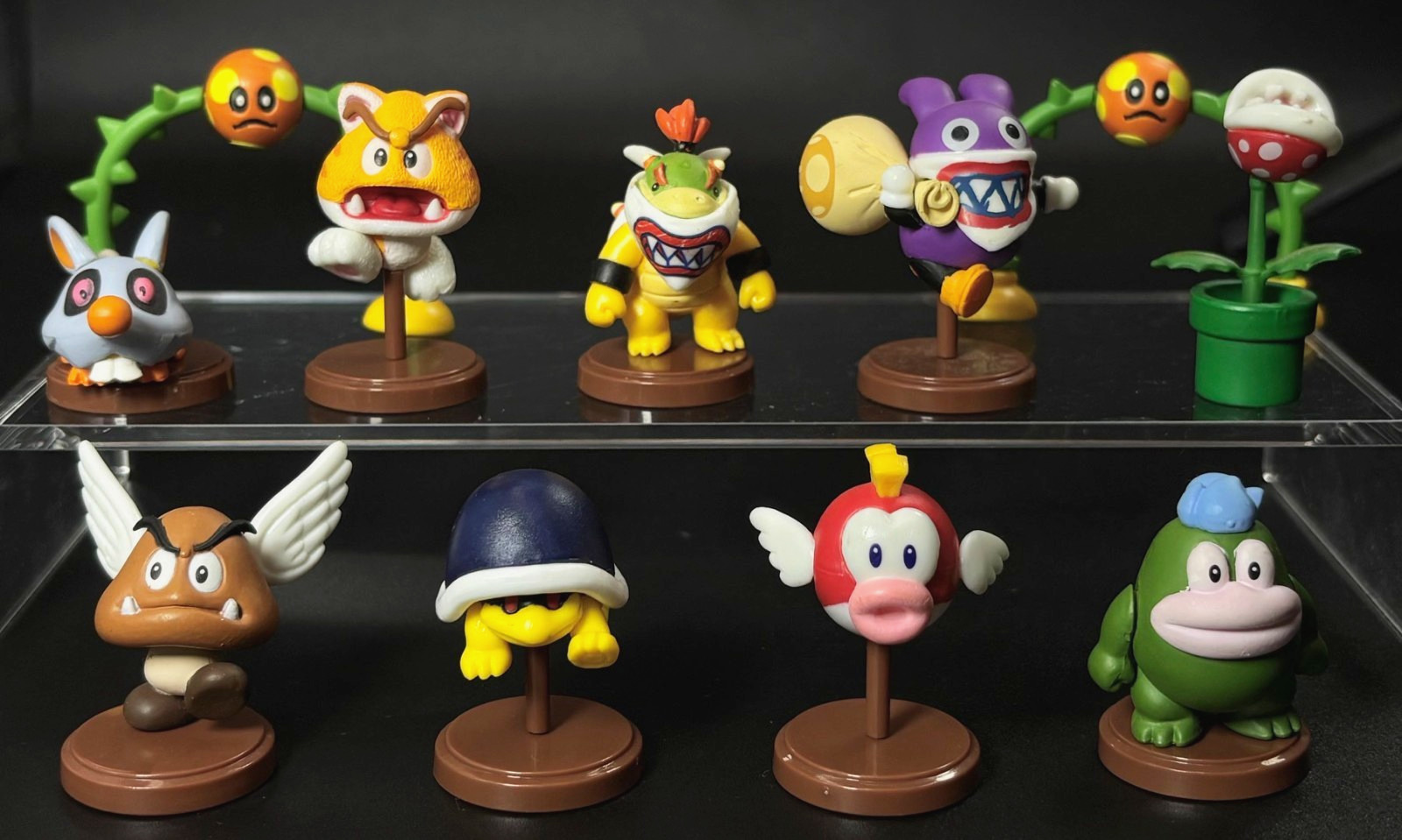 Lotto 11 figurine Nintendo Super Mario Furuta Choco Egg Enemy 10 tipi
