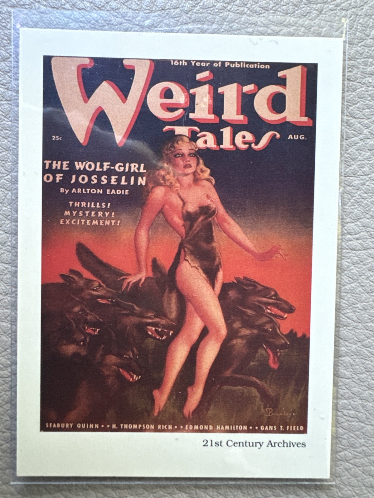 WEIRD TALES 1993 ARCHIVIO 21° SECOLO PROTOTIPO CARTA PROMO AGOSTO 1938