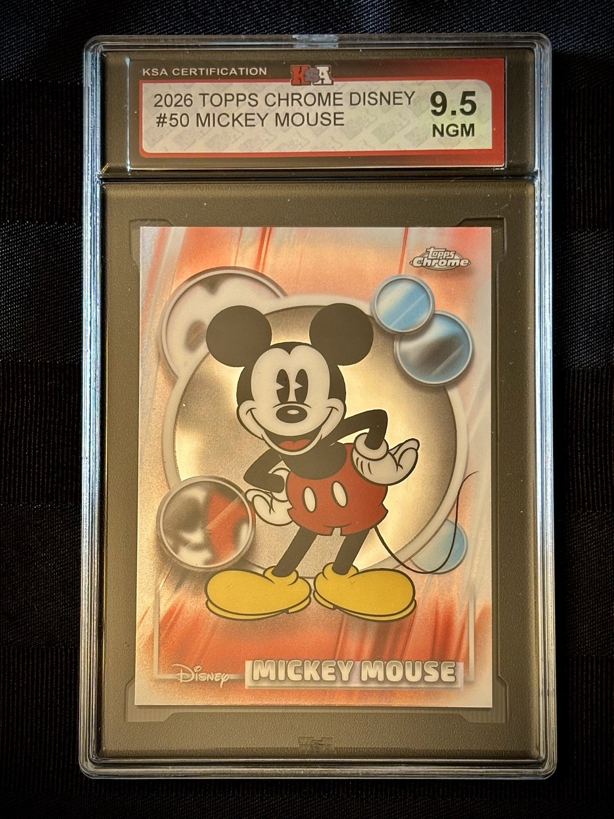 MICKEY MOUSE Topps Chrome Mickey Mouse Graded 9.5 NEAR GEM MINT