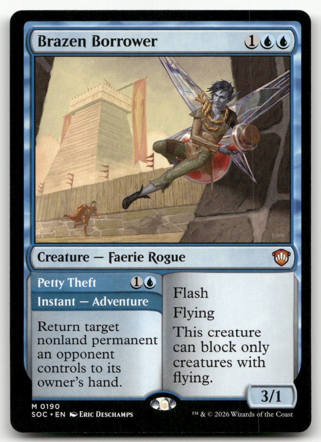 Brazen Borrower #190 (NM) Commander: Secrets of Strixhaven SOC Magic MTG
