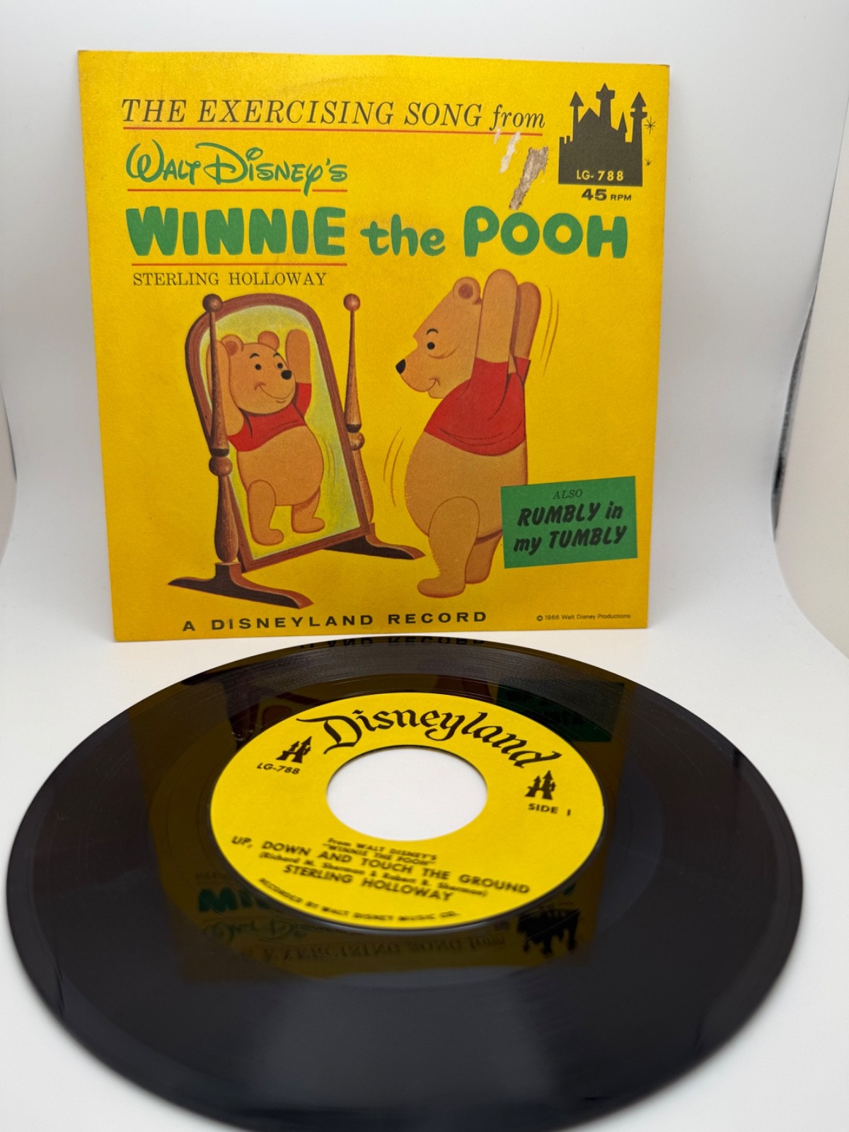 1966 Disney Winnie the Pooh Exercising Song 45 LG-788 Sterling Holloway Vinyl