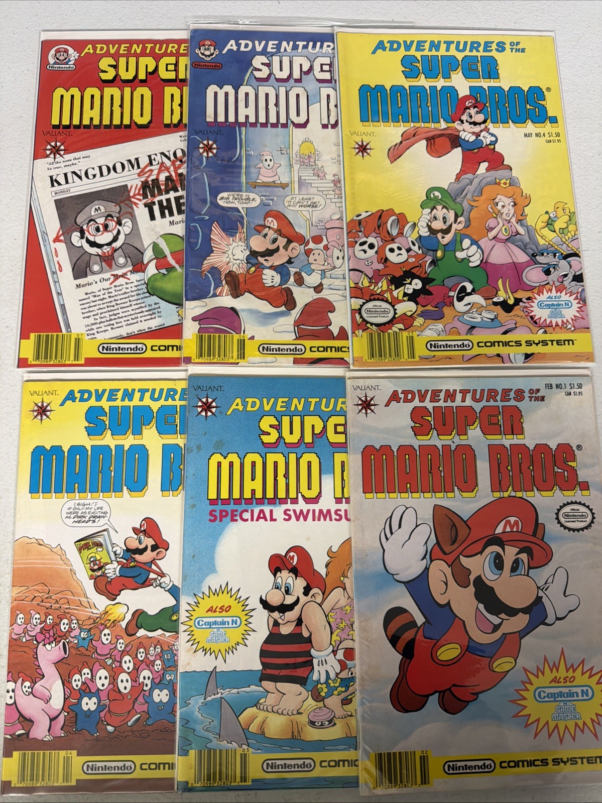Le avventure del SUPER MARIO BROS #1 2 3 4 5 6 lotto funzionanti 1991 Nintendo VG/F *Y6