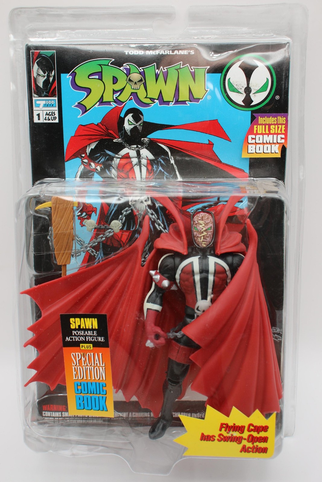 Vintage Todd Toys Spawn Action Figure Flying Cape Speciale Fumetto Sigillato