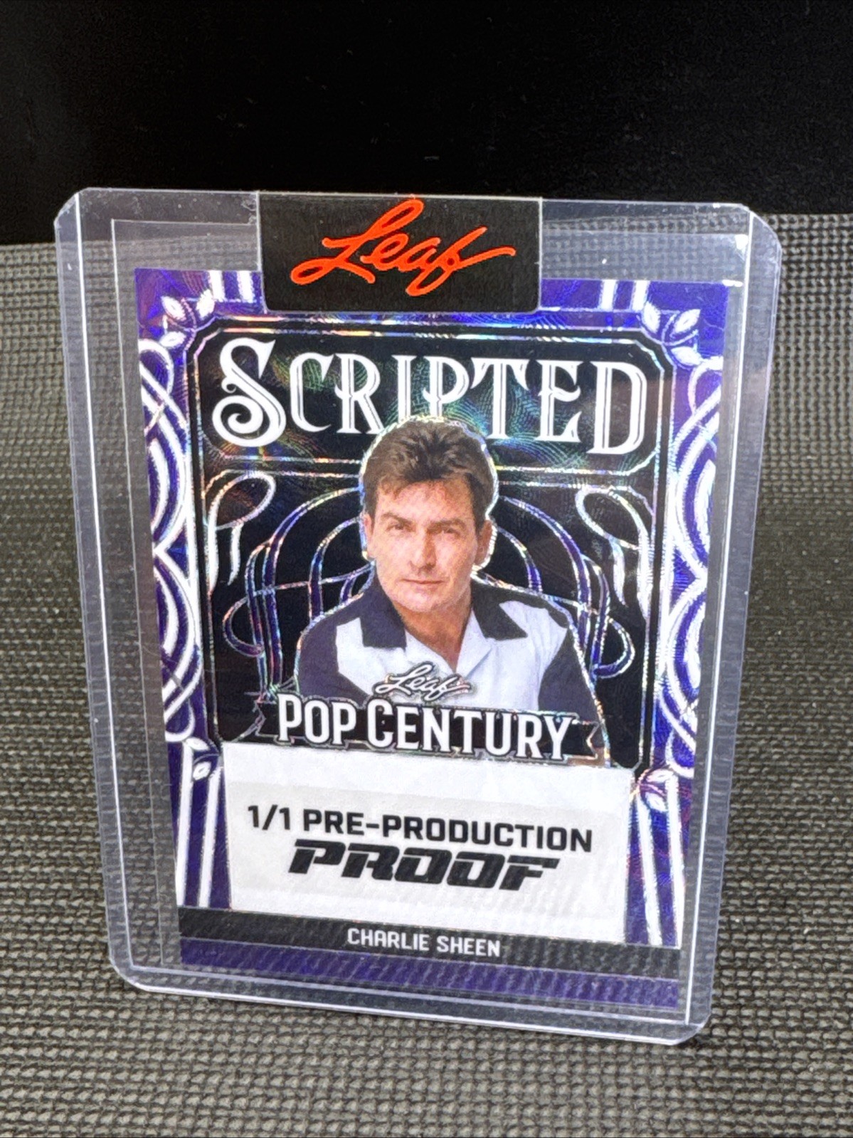 2024 Foglia Metallo Pop Century Charlie Sheen Viola Caleidoscopio Pre Proof 1/1