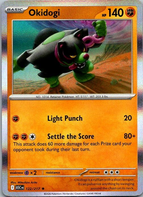 2026 Okidogi 122/217 Raro Eroi Ascesi Pokemon Holo