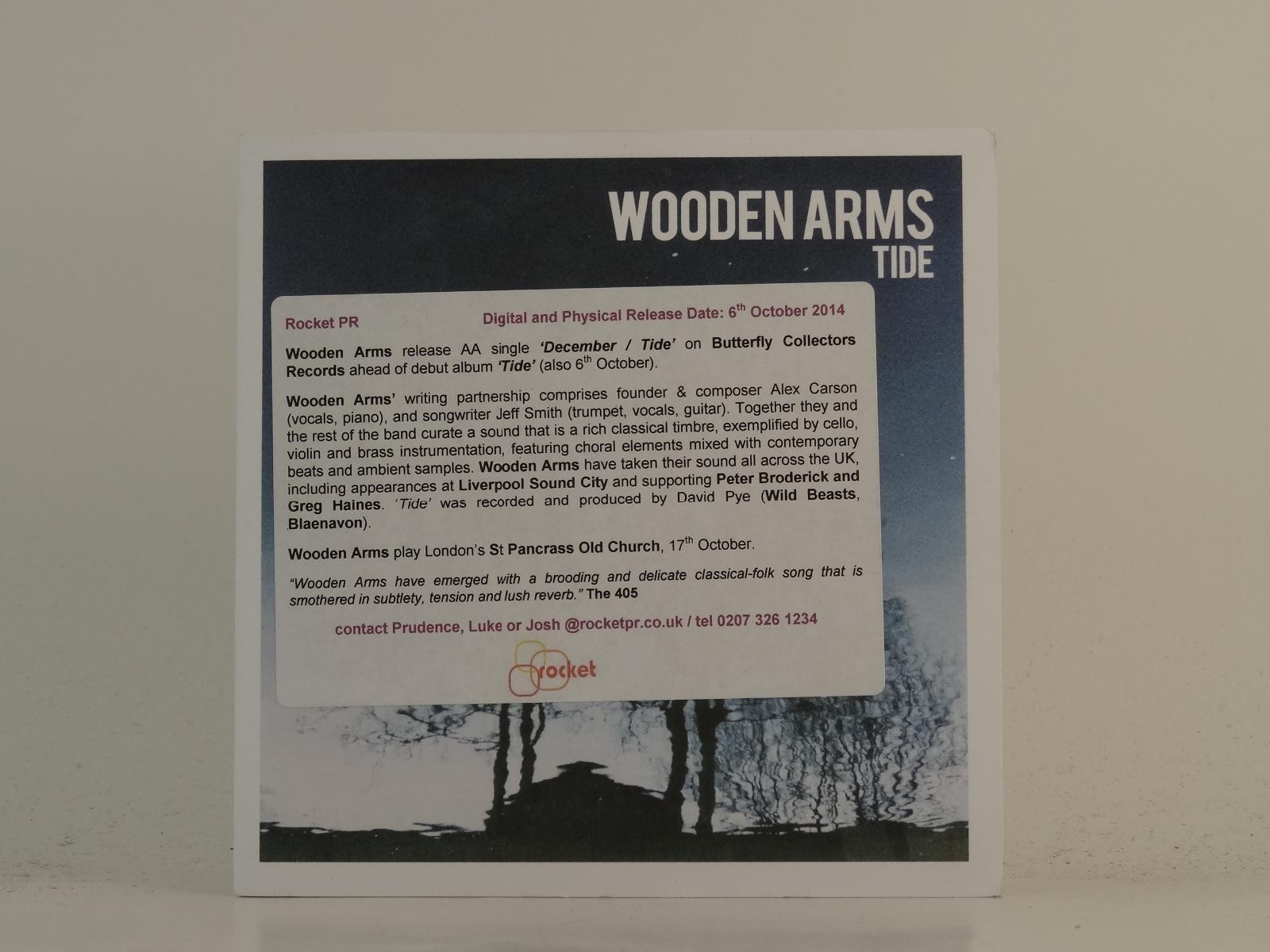 WOODEN ARMS TIDE (H1) 2 Track Promo CD Single plus Card Sleeve BUTTERFLY COLLECT