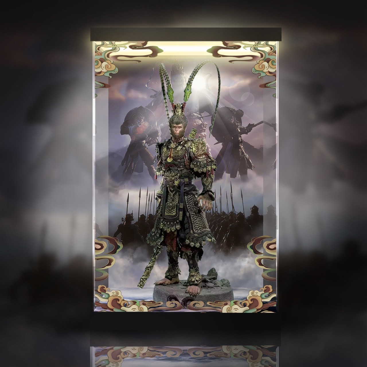 INART Black Myth: Wukong Great Sage Armor 1/6 LED acrilico vetrina scatola
