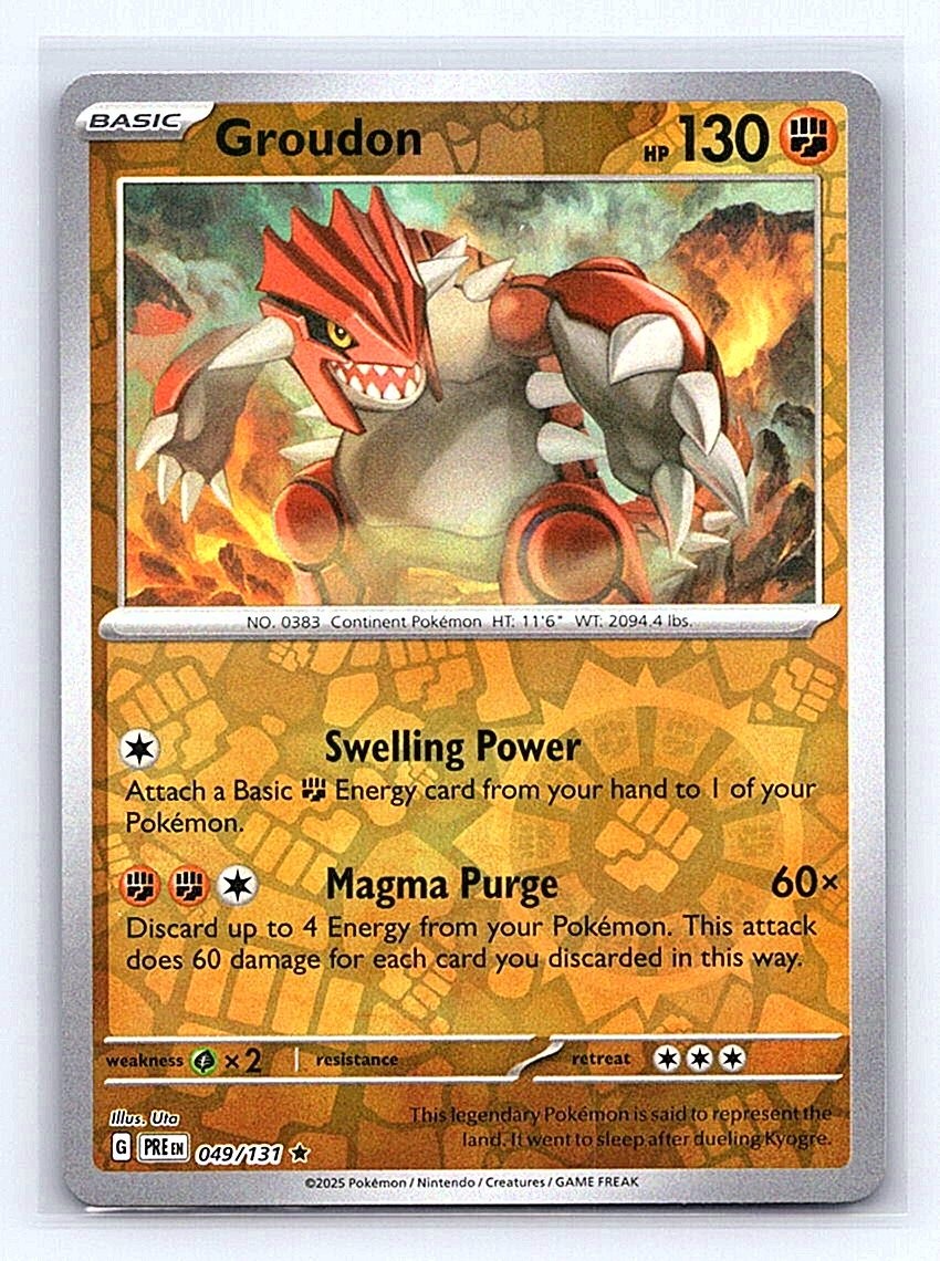 Groudon 049/131 Rare Prismatic Evolutions Pokemon Reverse Holo Near Mint