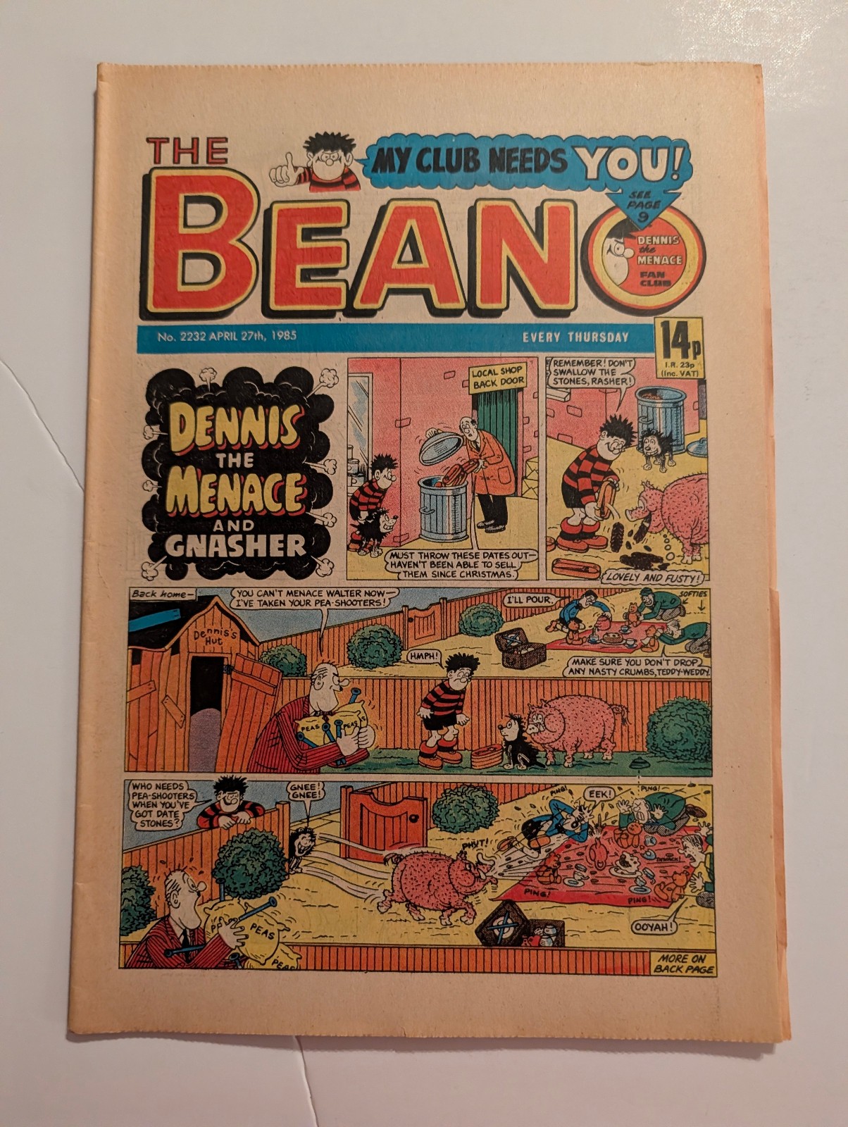 Beano Comic No 2232, April 27th 1985 - with Pink flyer for Mandy Comic.