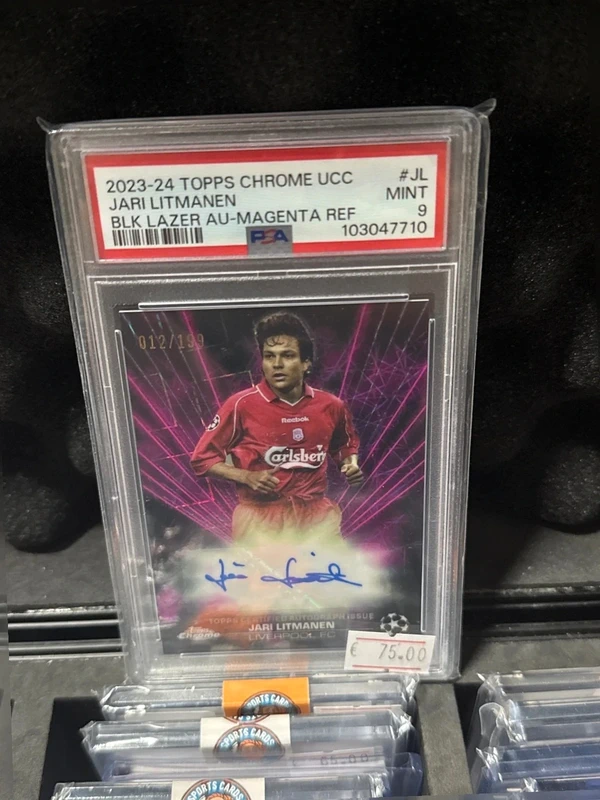 Jari litmanen /199 psa9 autograph Liverpool