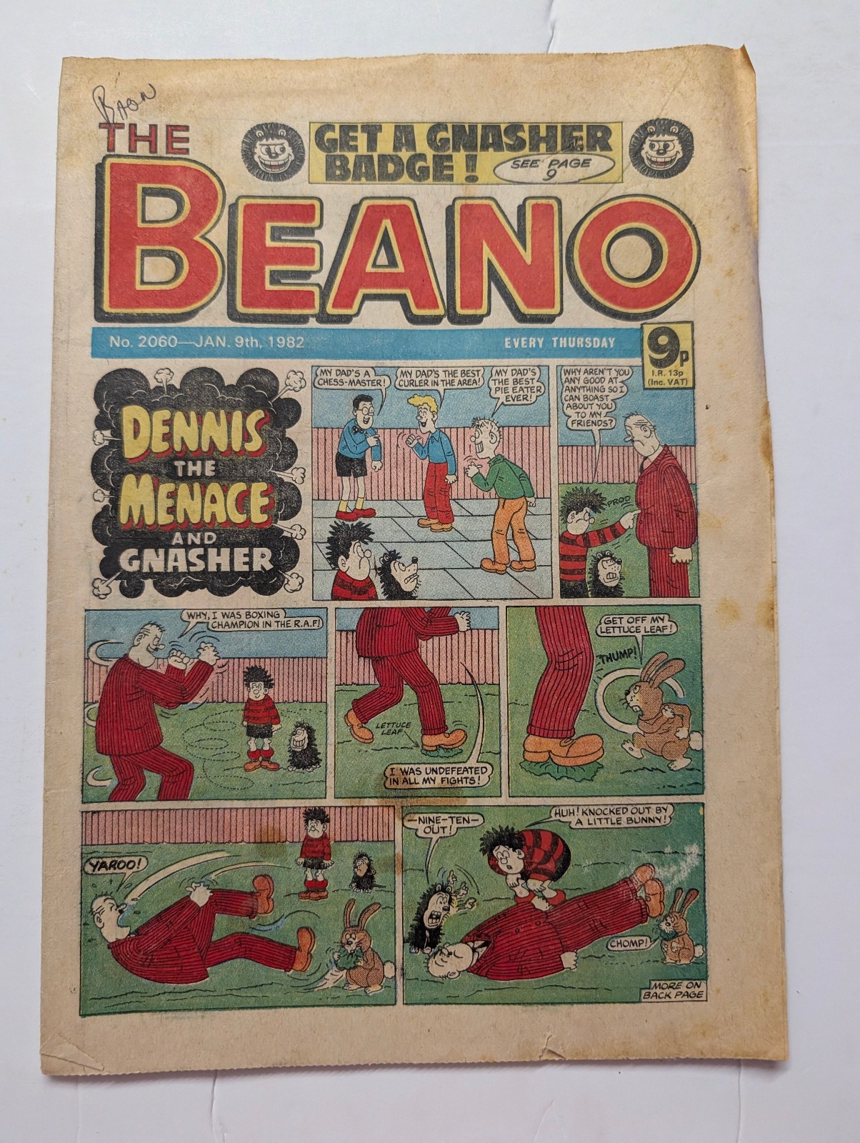 Beano Comic No 2060, January 9th 1982.