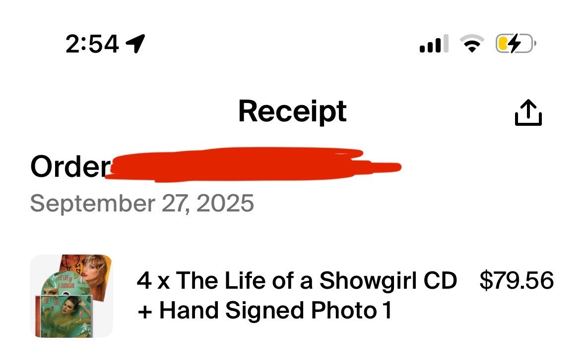 Taylor Swift The Life of a Showgirl CD + Hand Signed Photo 4 Sealed
