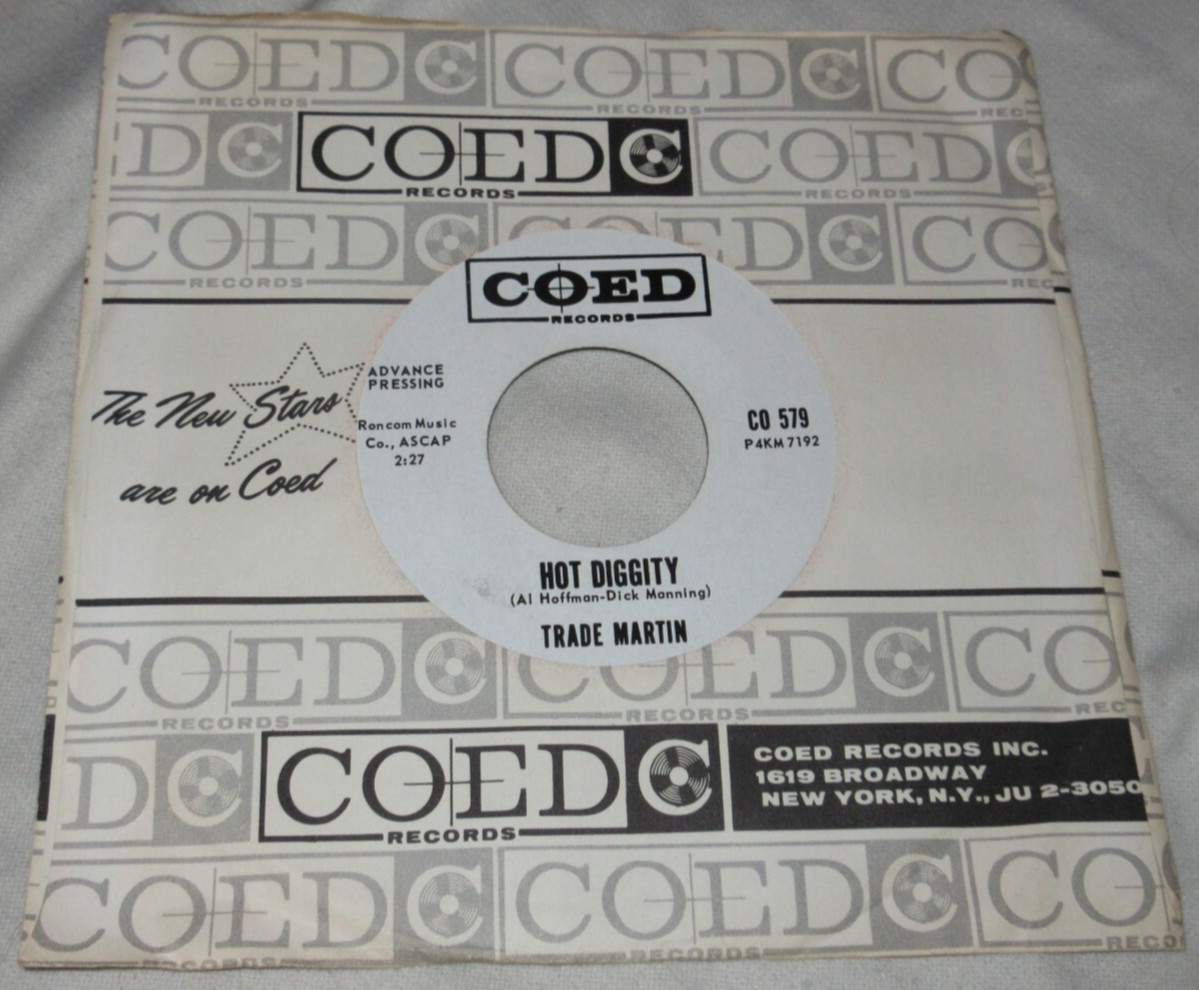 TRADE MARTIN Hot Diggity/Lovability 45 Promo Coed 1963