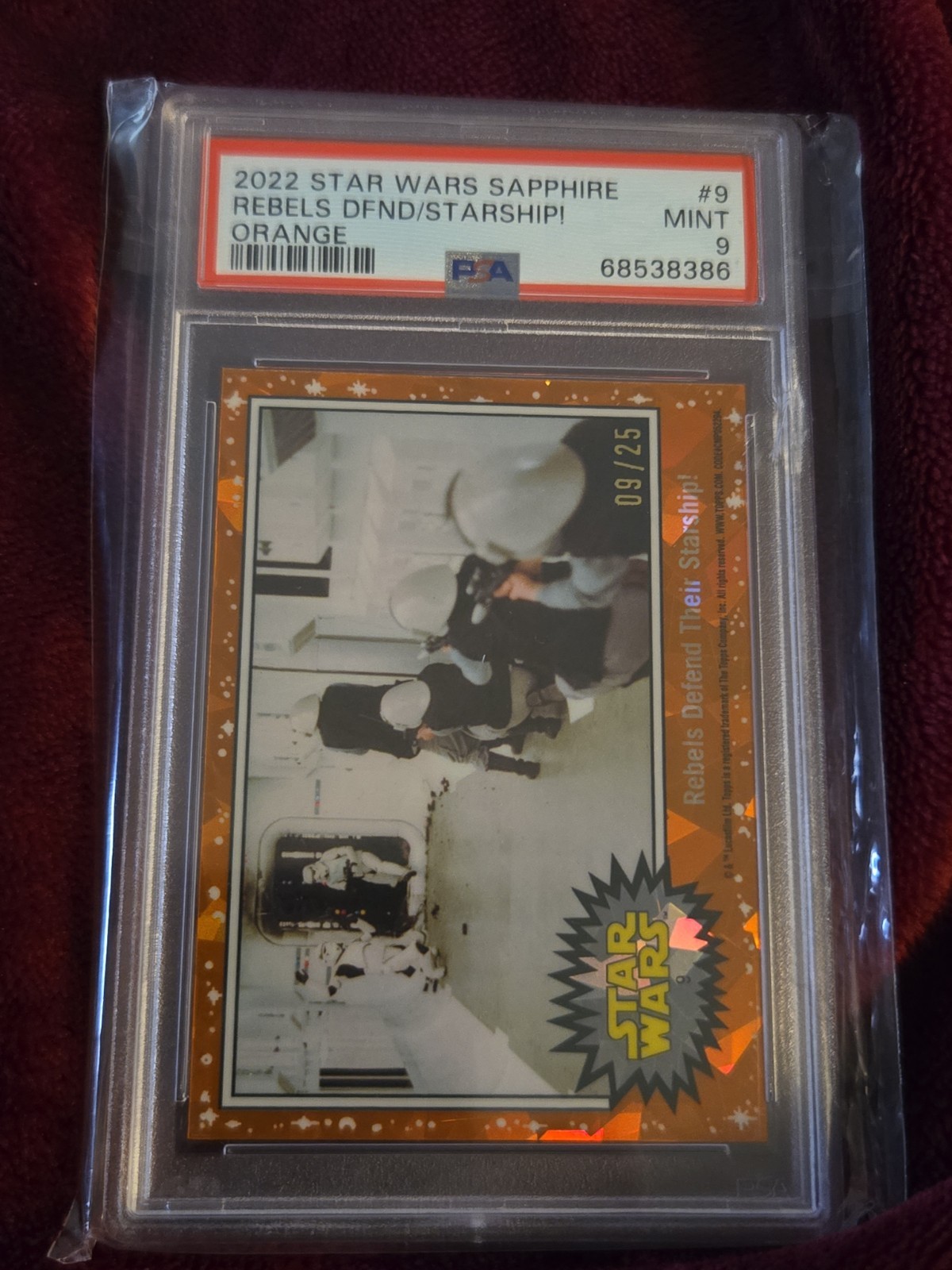 2022 Topps Star Wars Zaffiro #9 Psa 9 Arancione/25
