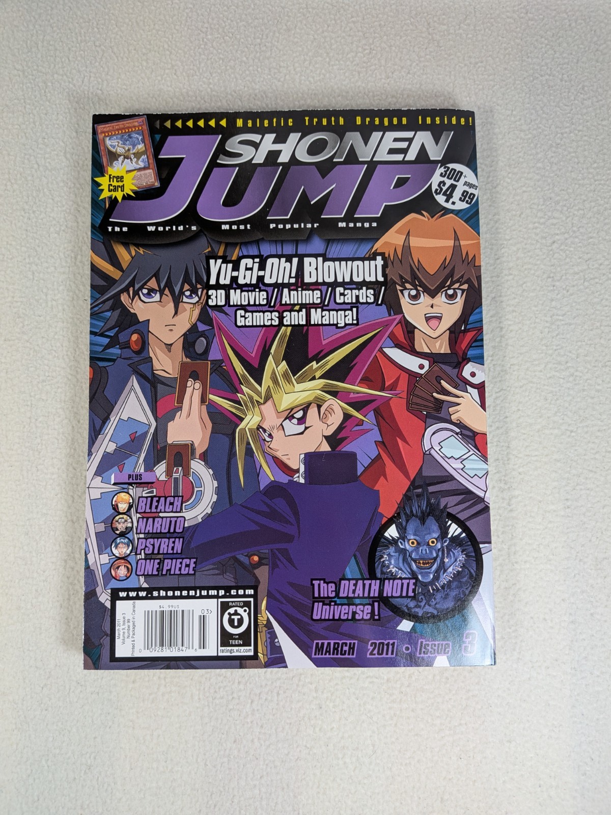 Shonen Jump March 2011 Issue 3 With Trading Card Malefic Truth Dragon 99th Issue
