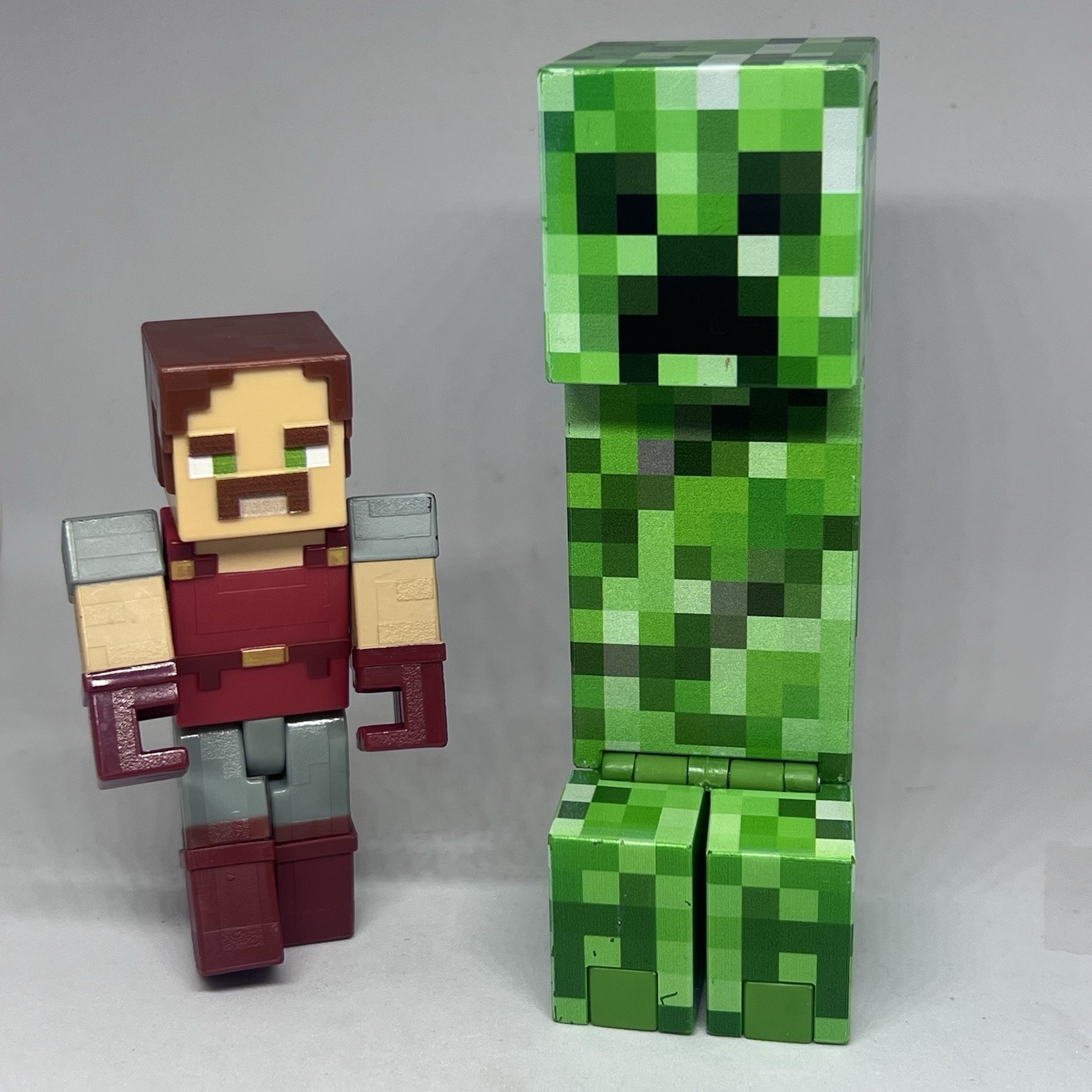 Minecraft Lof of 2 action figure Mattel 3,25" Fusion Hal & 4,75" Creeper A1