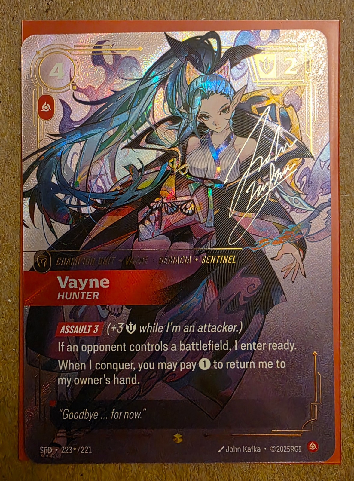 Vayne, Hunter Overnumber Signature - Riftbound English 223*/221