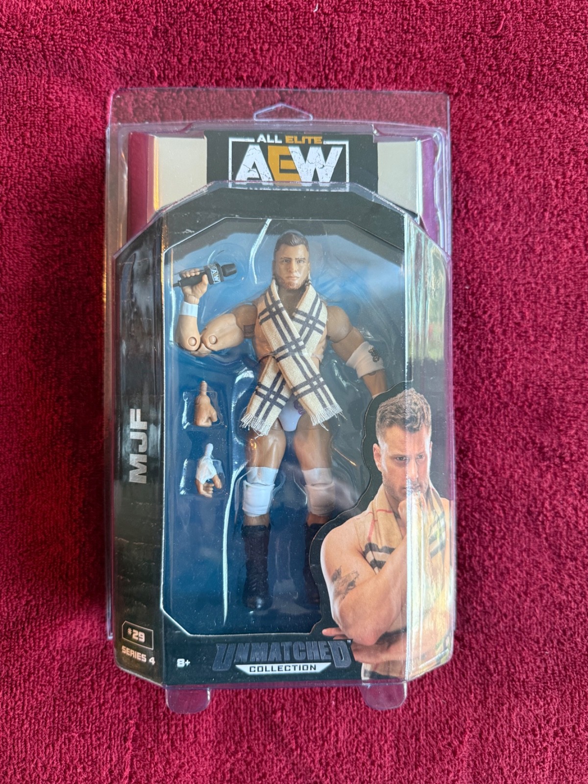 AEW Jazwares Unmatched 4 MJF nuovo in scatola custodia defender