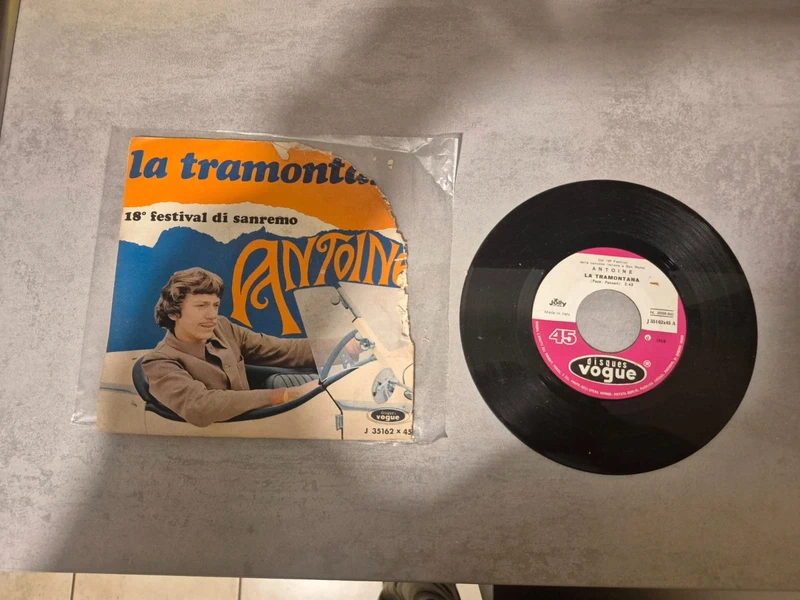 45 giri "La Tramontana" del cantante Antoine, pubblicato in Italia nel 1968