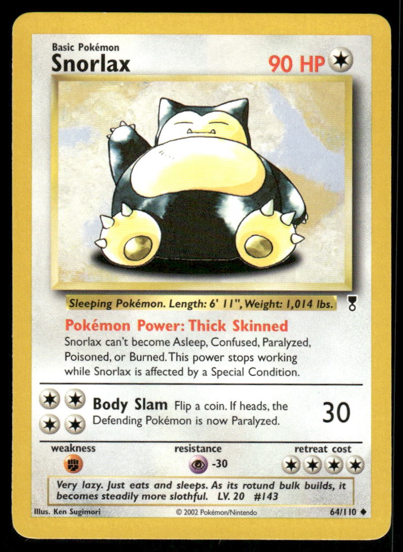 Pokemon Cards Snorlax 64/110 Legendary Collection Uncommon NM