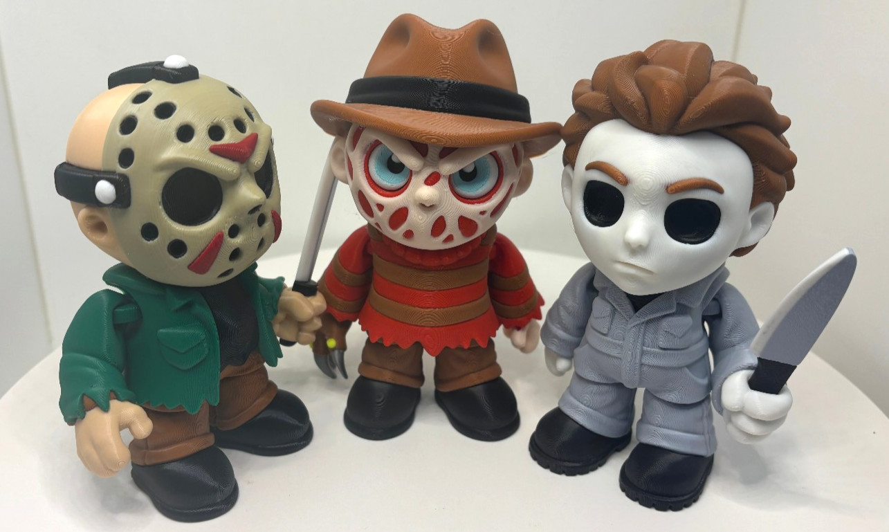 Jason Voorhees Michael Myers Freddy Krueger stampato in 3D set 3 pezzi