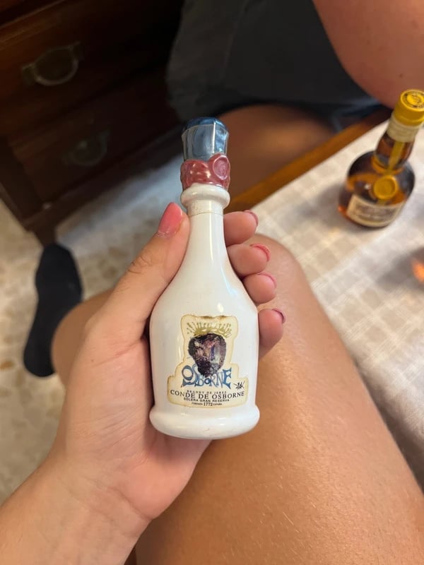 Botella colección decoración botellín en miniatura del Brandy Conde de Osborne