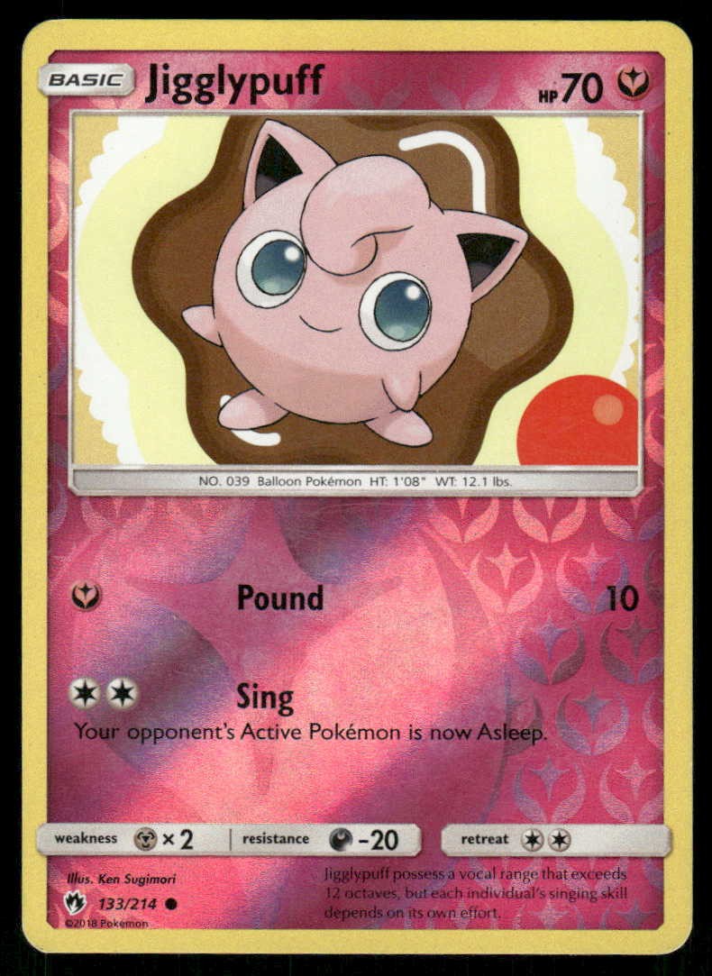 POKEMON JIGGLYPUFF LOST THUNDER 133/214 REVERSE HOLO C LP