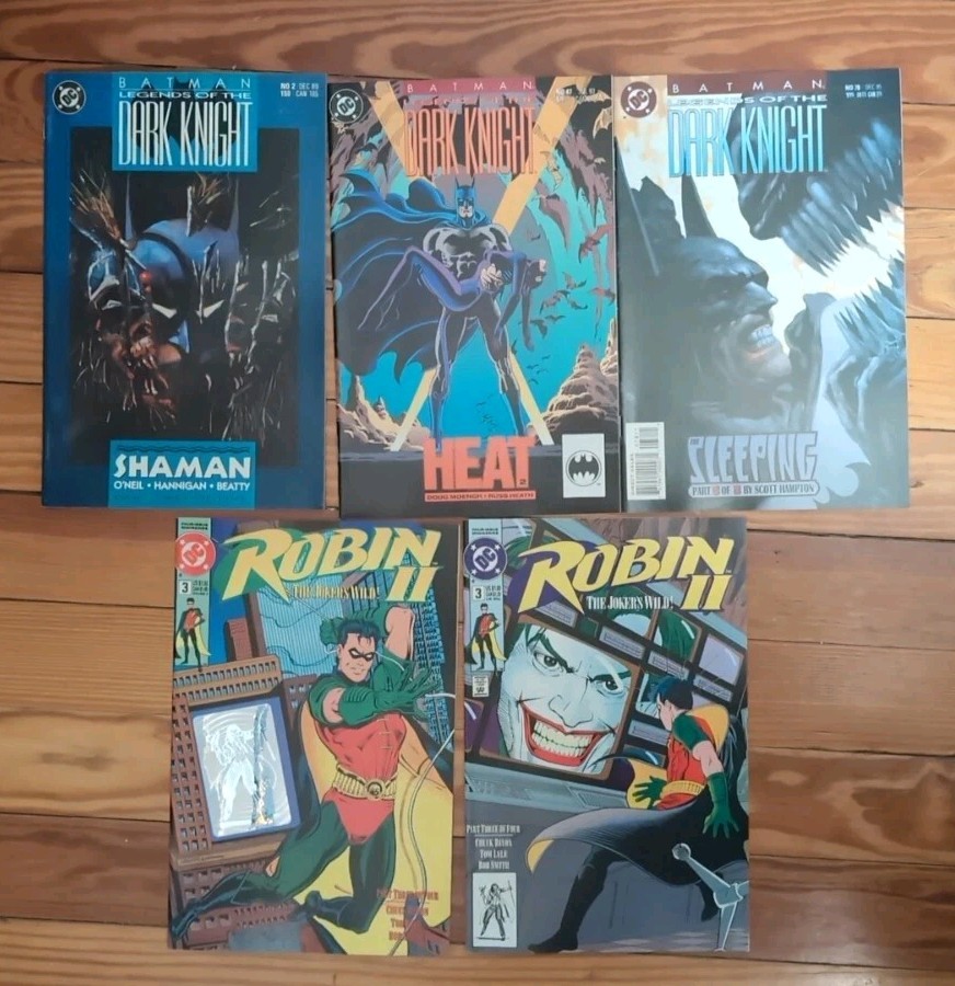 Lotto di 5 Batman Robin Comics Leggende del Cavaliere Oscuro 2 47 78 (1989 1993 1995)