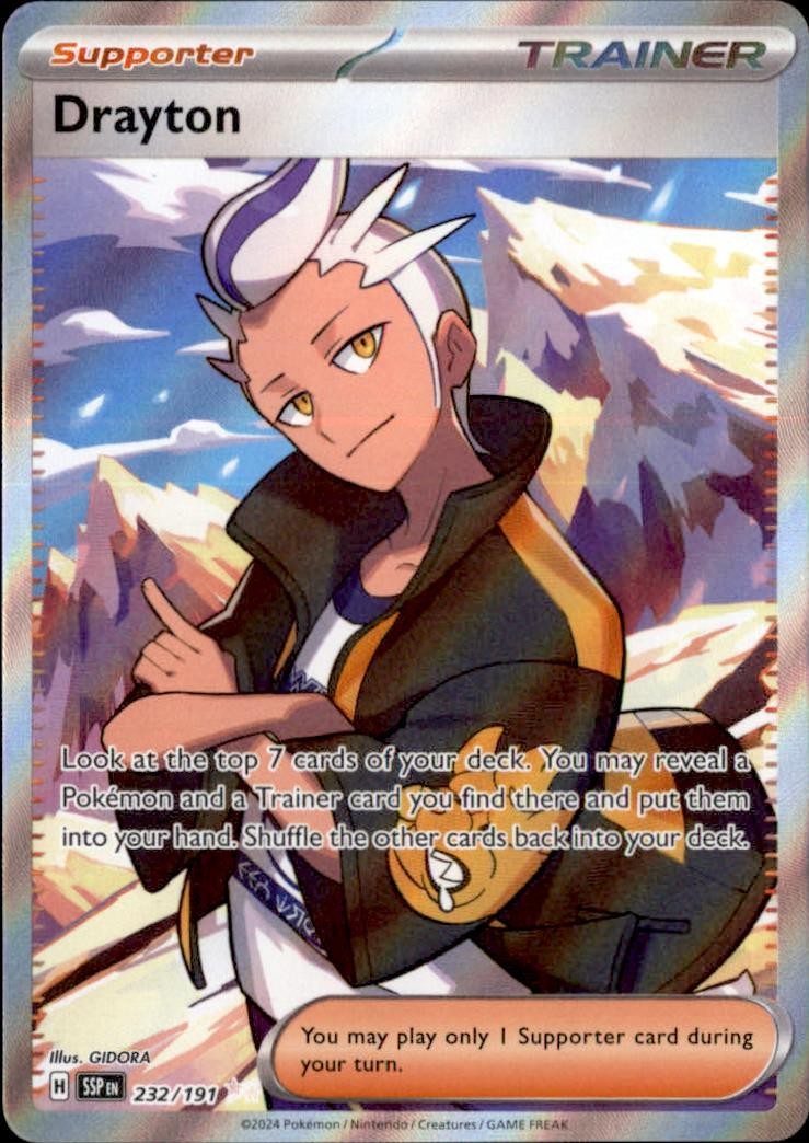POKEMON DRAYTON 232/191 ULTRA RARO SCINTILLE SURGING QUASI NUOVO