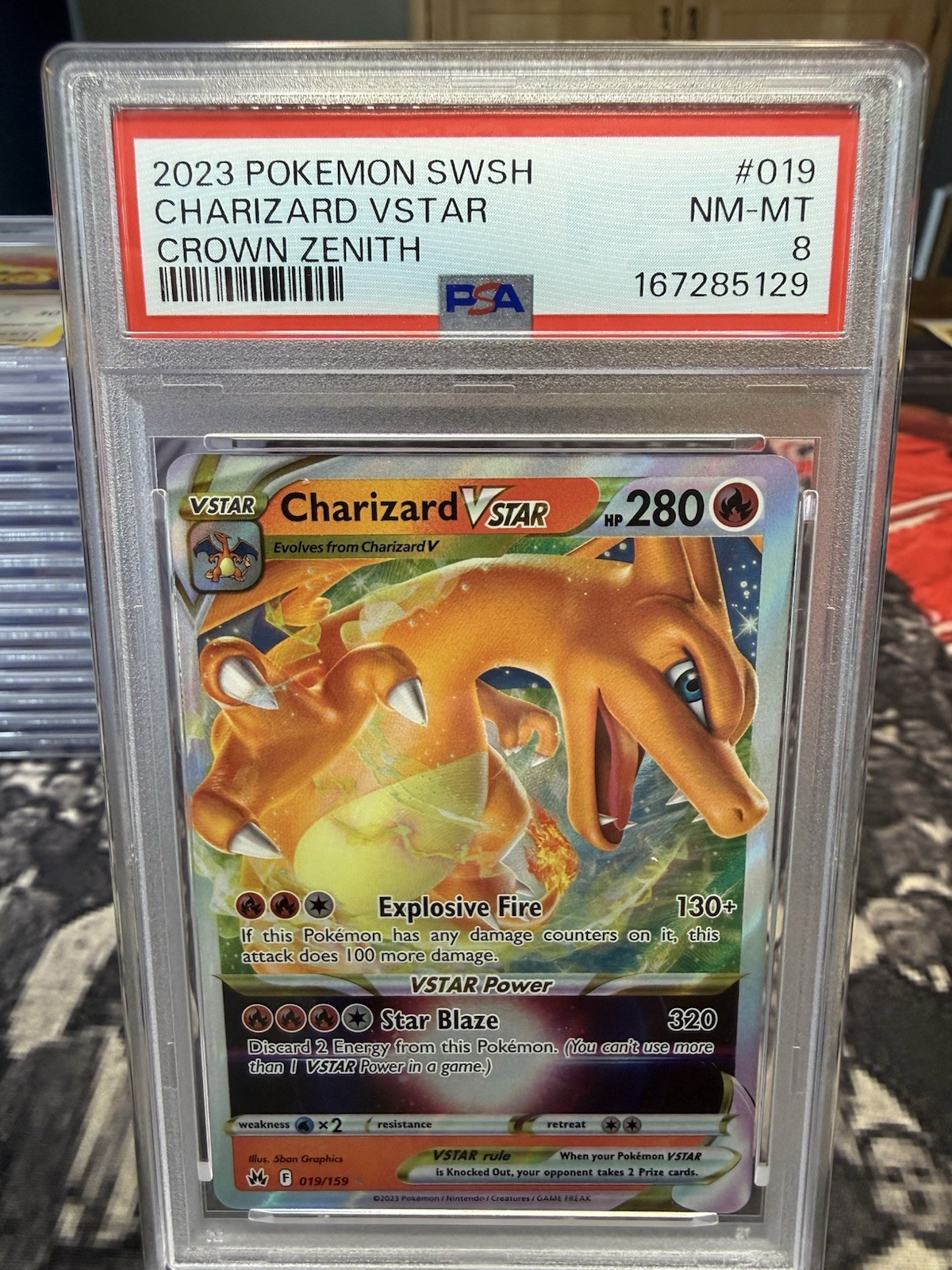 2023 Pokémon SWSH Charizard VSTAR Crown Zenith #019 PSA 8 NM-MT
