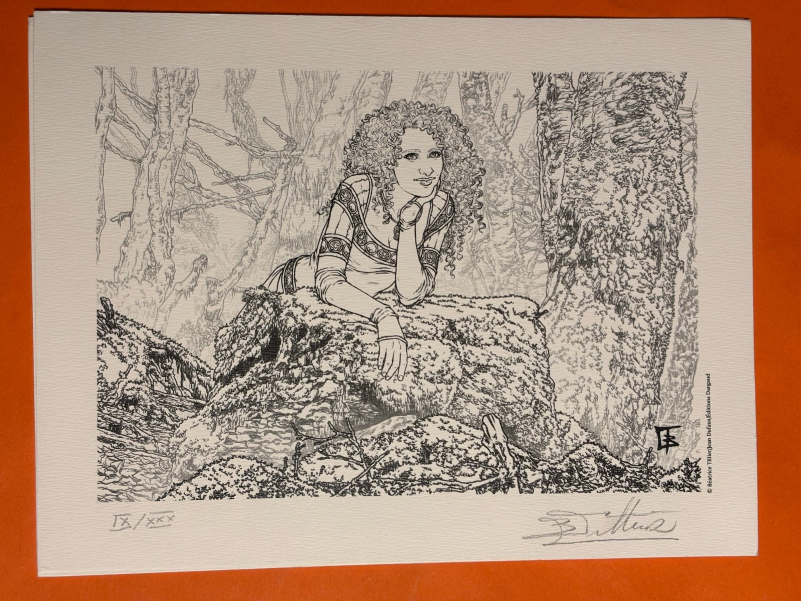TILLIER EX LIBRIS SIGNE COMPLAINTE DES LANDES 19 X 25 TONNERRE DE BULLES  NEUF