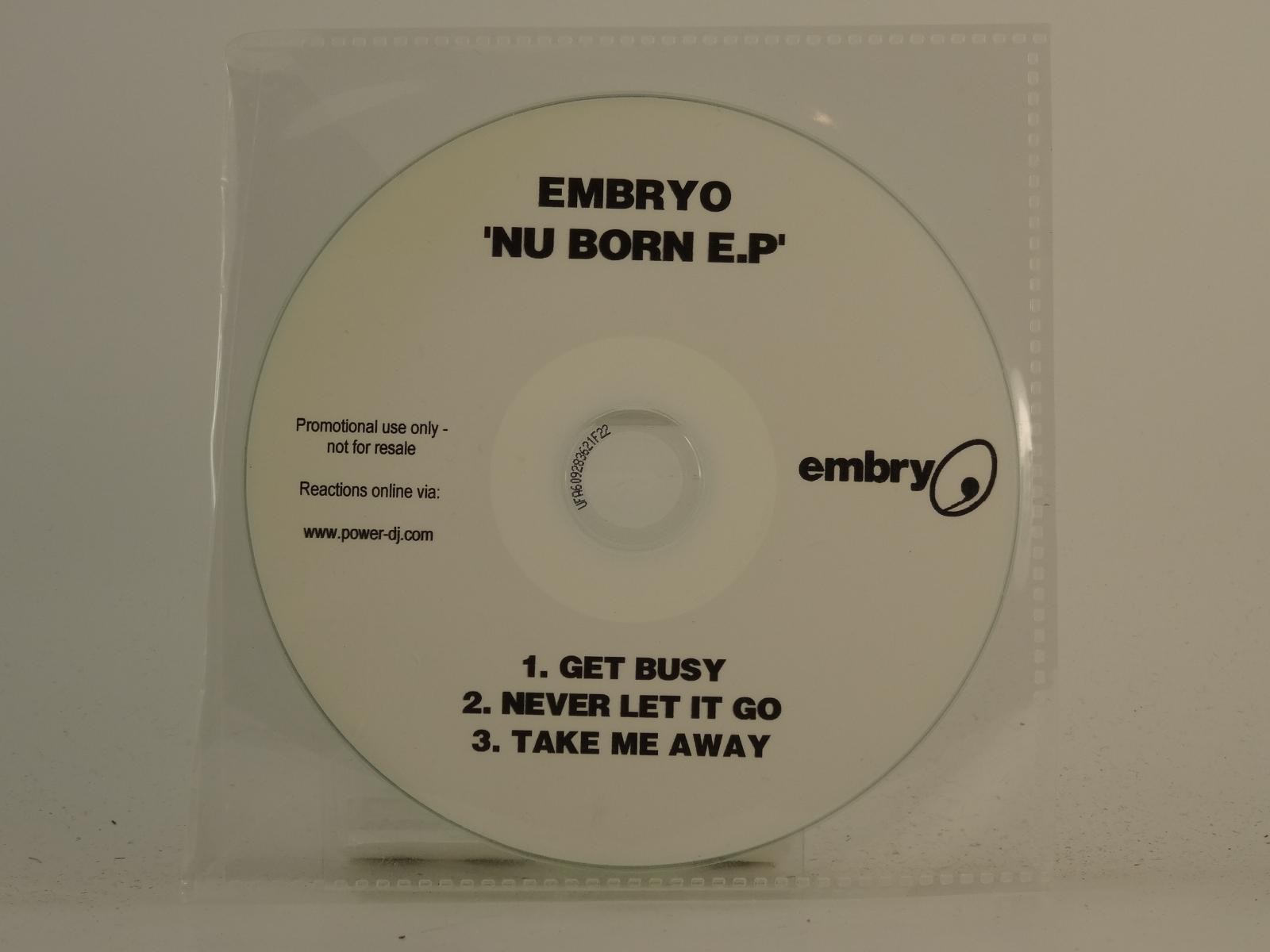 EMBRYO NU BORN (H1) 3 Track Promo CD Single including Plastic Sleeve 