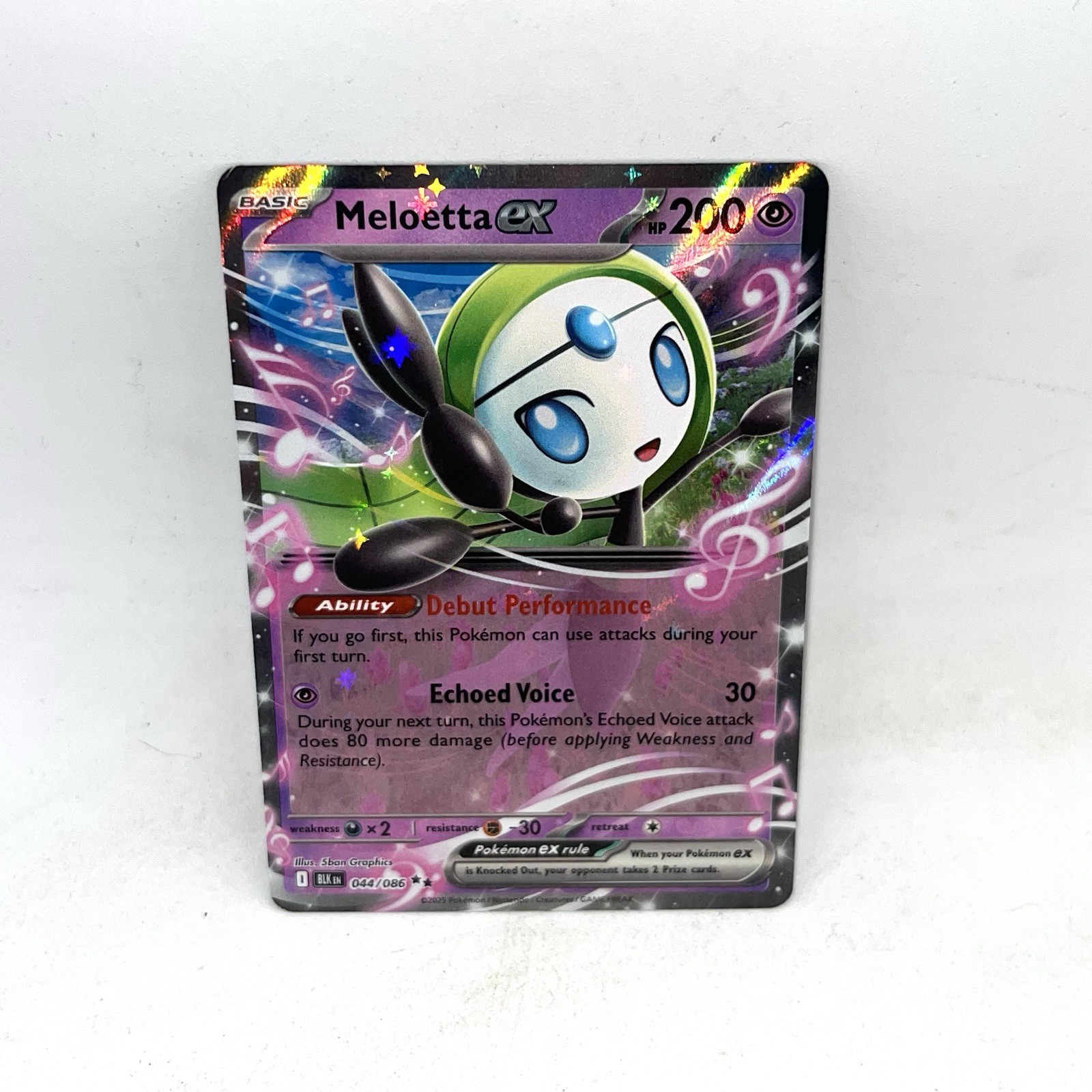 Meloetta ex Pokemon Holo Doppio Raro SV: Bullone Nero 044/086