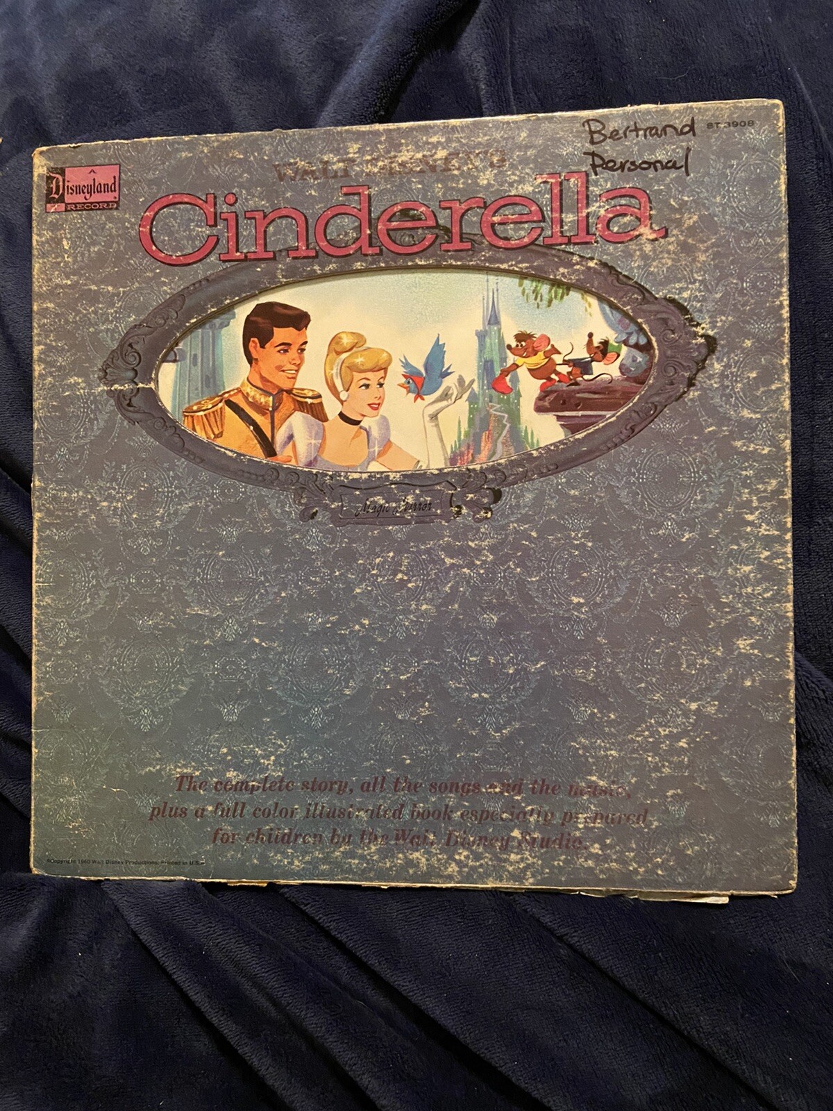 Disneyland Record Magic Mirror Walt Disney's CINDERELLA Book & LP 1960