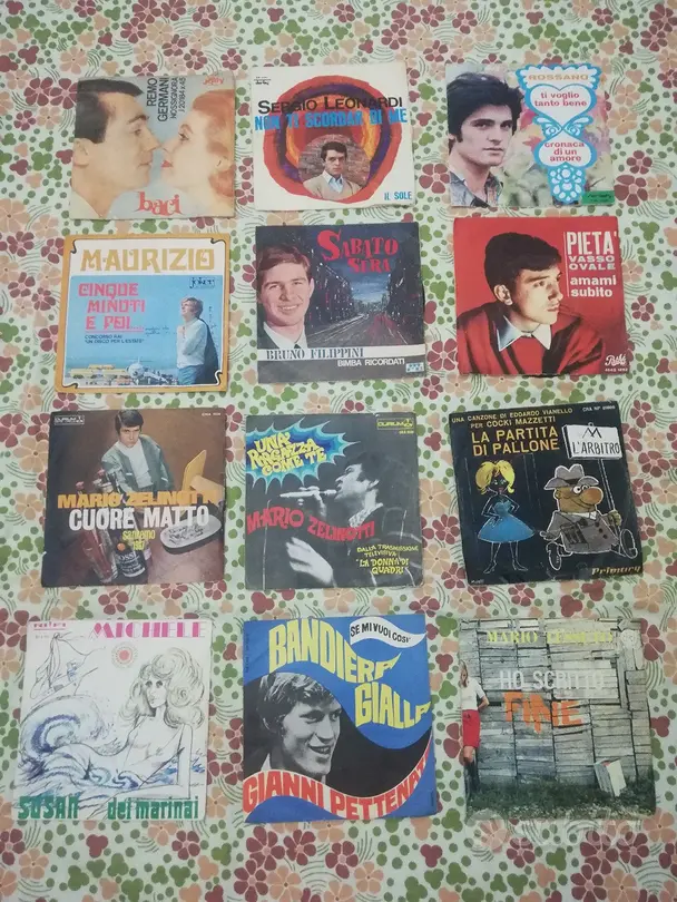 Set Cantanti Italiani 12 Dischi 45 Giri Vintage 