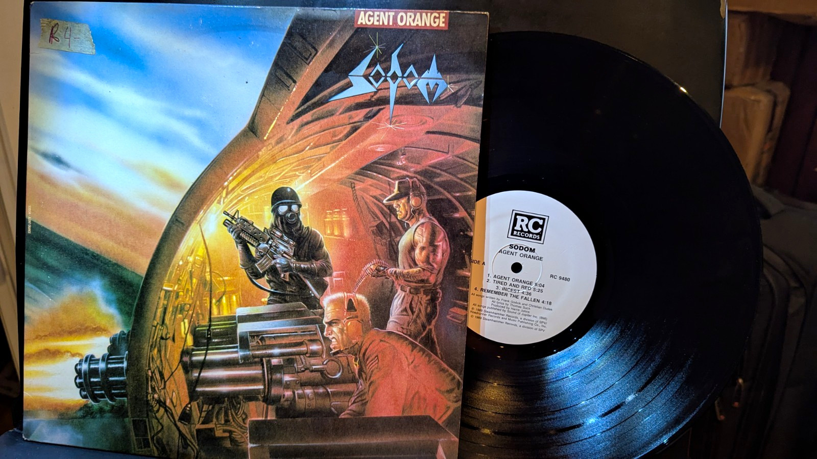 SODOM Agent Orange LP RC Records 1st Pressing US 1989 Heavy Thrash Metal VG++