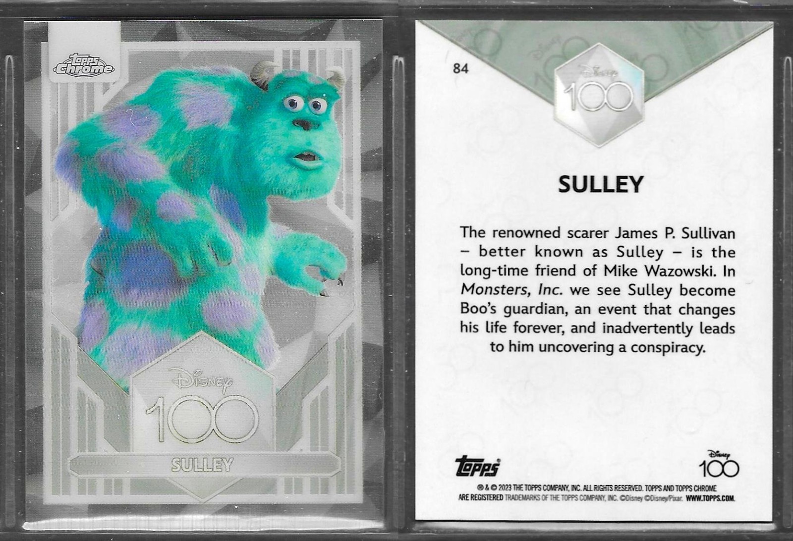 Topps Chrome 2023 Disney 100 Years of Wonder #84 Sulley Monsters Inc Card EX