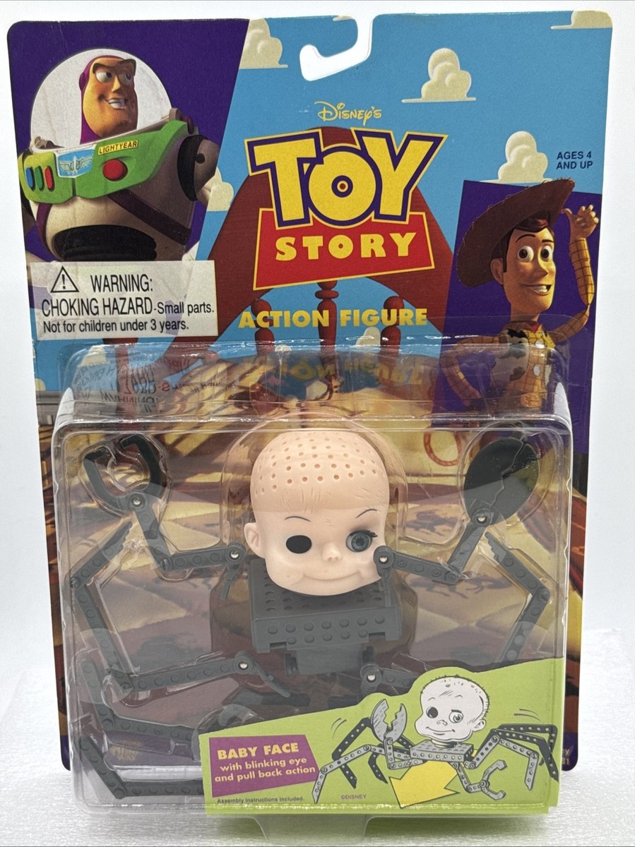 1995 Thinkway Toys Disney Toy Story Baby Face Action Figure Vintage Blinking Eye