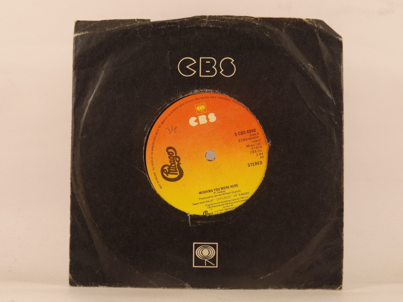 CHICAGO WISHING YOU WERE HERE (CBS sleeve) (2) (137) 7" CBS